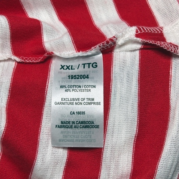 Nicole Miller Stripe Tee t-shirt Tank Top Red V-Neck Short Sleeve Hi Low NWOT - Picture 13 of 15